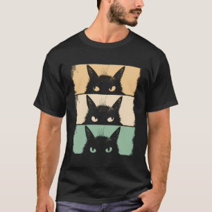 Cat Lover Grumpy Black Kitten Cat Mama Cat Vater T-Shirt