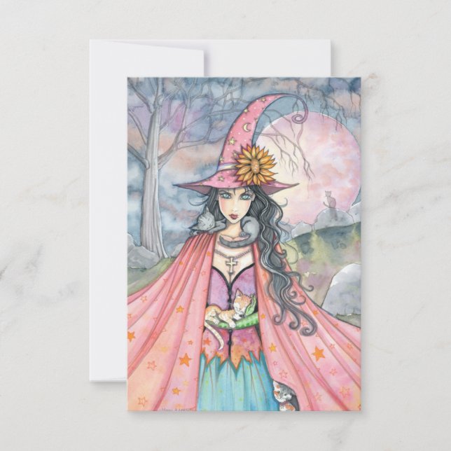 Cat Lover Halloween Postcard Karte (Vorderseite)