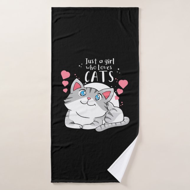 Cat Lover Just A Girl Who Lieben Cat Badehandtuch (Badehandtuch)