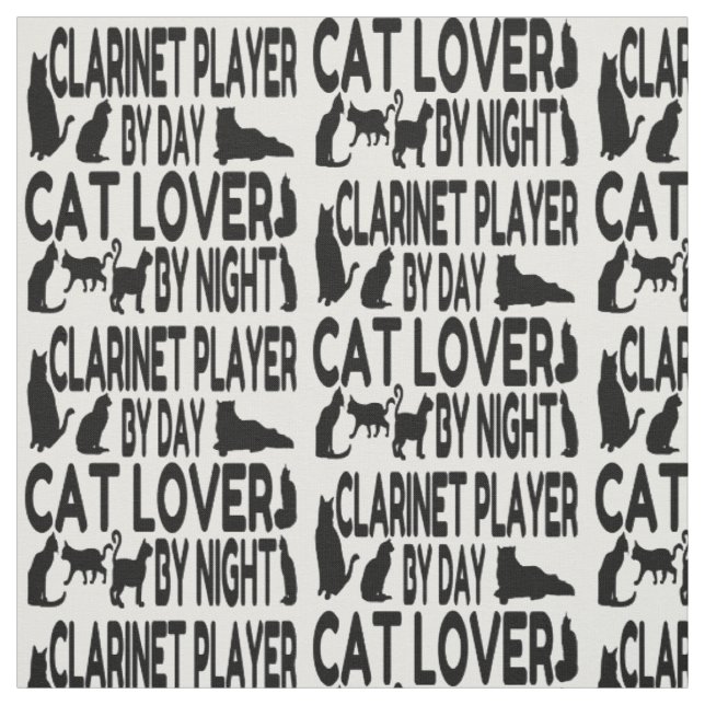 Cat Lover Klarinet Player Stoff (Muster)