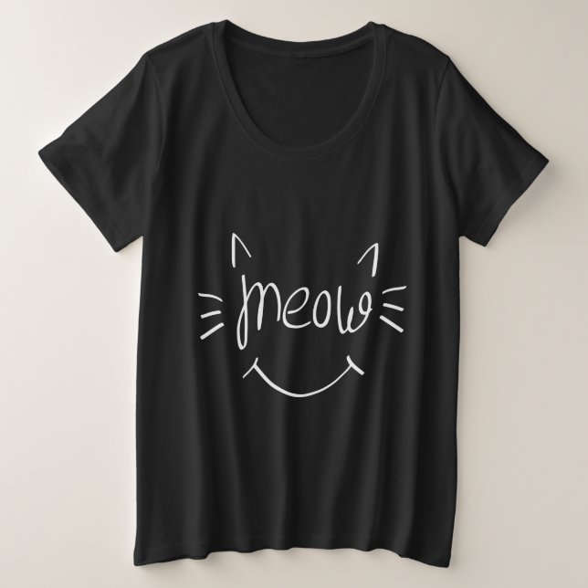 Cat Lover Meow Große Größe T-Shirt (Design vorne)