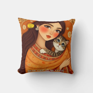 Cat lover Mom Photo orange Kissen