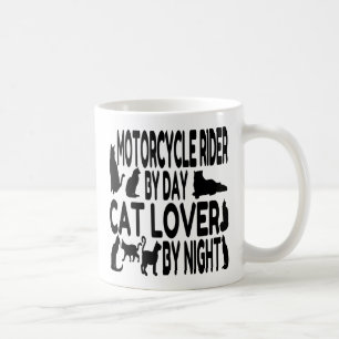 Cat Lover Motorradfahrer Kaffeetasse