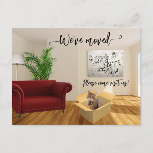 Cat Lover New Zuhause Moving Postcard Ankündigungspostkarte