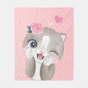 Cat Lover Niedlich Kleine Kätzchen Fleecedecke