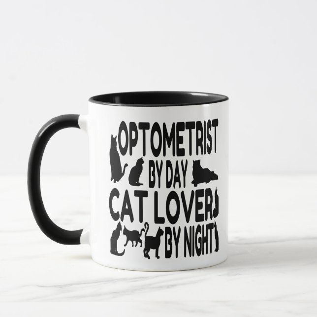 Cat Lover Optometrist Tasse (Links)