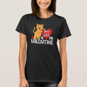 Cat Lover Pet Cat My Valentine Hearts Day Happy Va T-Shirt
