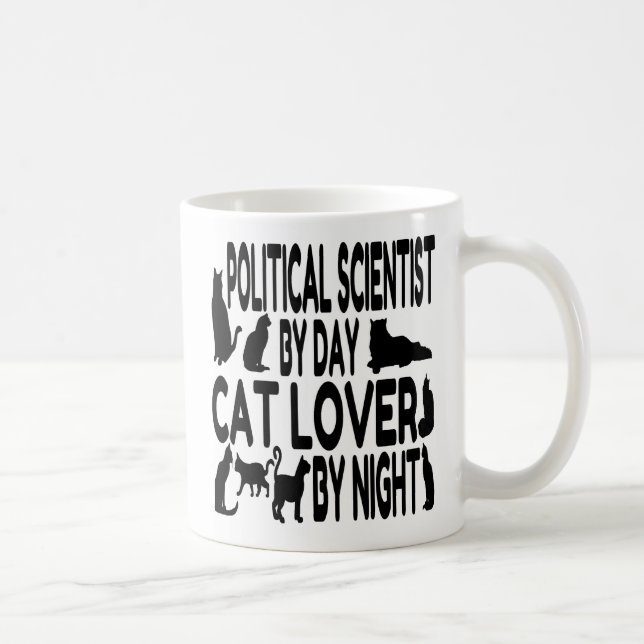 Cat Lover Politologe Kaffeetasse (Rechts)