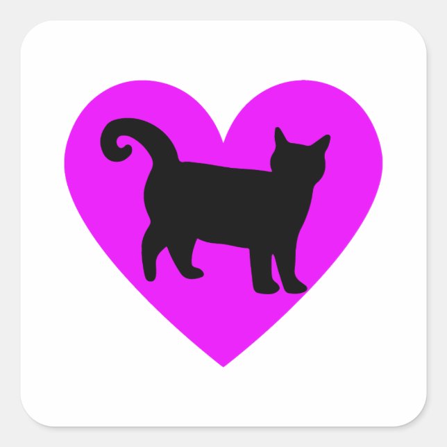 Cat Lover Quadratischer Aufkleber (Vorderseite)