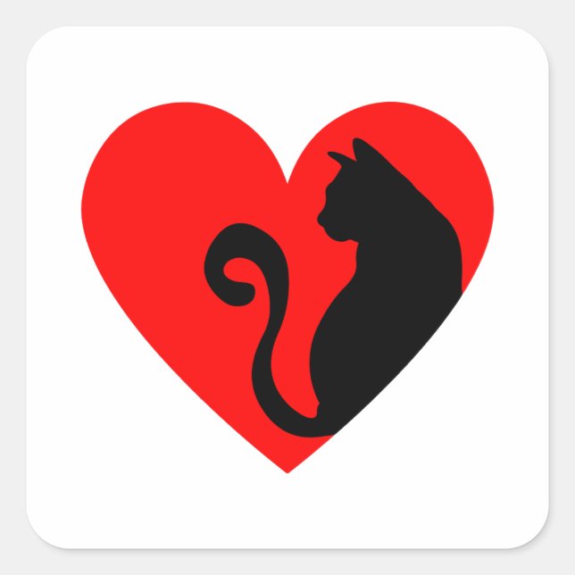 Cat Lover Quadratischer Aufkleber (Vorderseite)