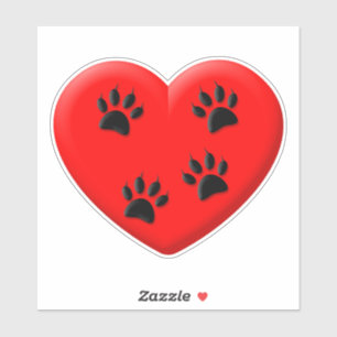 Cat Lover Rotes Herz und Paare Aufkleber