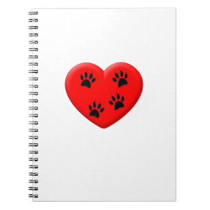 Cat Lover Rotes Herz und Paare Notizblock