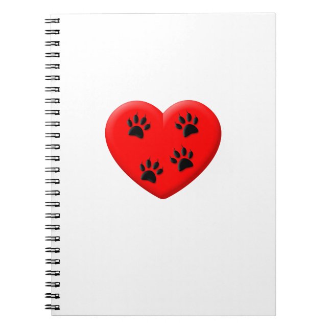 Cat Lover Rotes Herz und Paare Notizblock (Vorderseite)