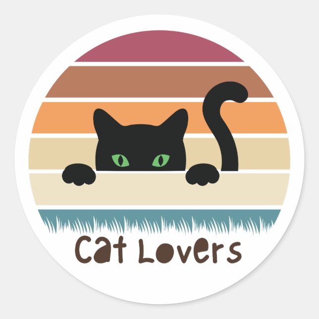 Cat Lover Runder Aufkleber (Vorderseite)