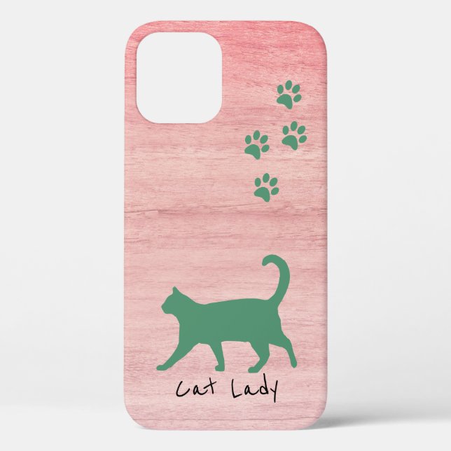 Cat Lover Rustikal rosa Holztextur Hübsch Case-Mate iPhone Hülle (Rückseite)