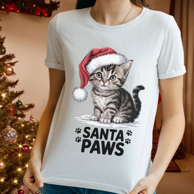 Cat Lover - Santa Paws T-Shirt (Cat Lover - Santa Paws T-Shirt
)