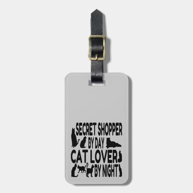 Cat Lover Secret Shopper Gepäckanhänger (Vorderseite vertikal)