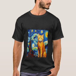 Cat Lover Starry Night Cat T-Shirt
