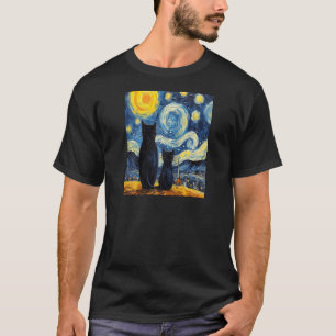 Cat Lover Starry Night Cat T-Shirt