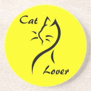 Cat Lover, stylisierte Cat Sandstone Untersetzer