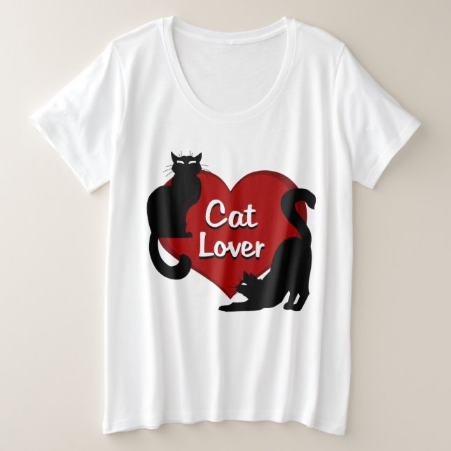 Cat Lover T - Shirt Women's Plus Size Cat Shirt (Design vorne)