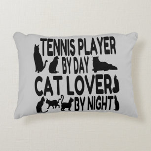 Cat Lover Tennis Player Dekokissen