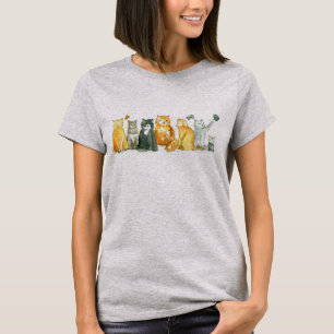 Cat Lover Tuxedo Calico Tabby Kitten Wasserfarbe T-Shirt