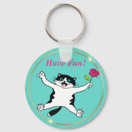Cat Lover Tuxedo Katze Spaß haben Schlüsselanhänger