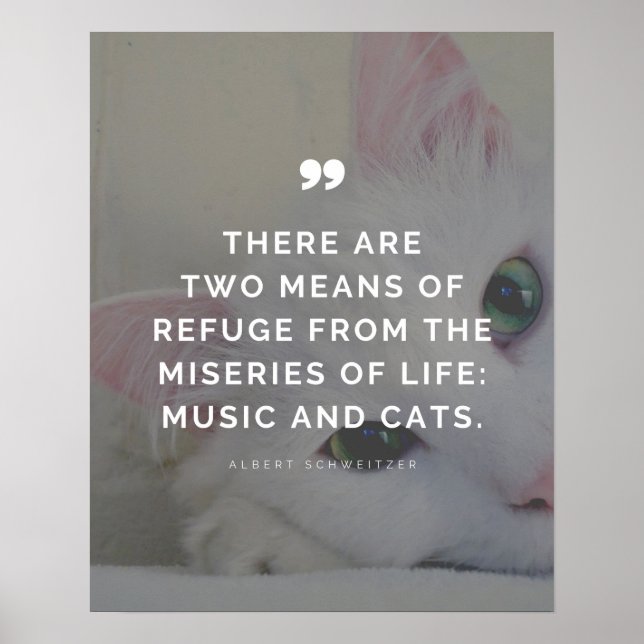 Cat Lover und Music Lover Inspiration Zitat Poster (Vorne)