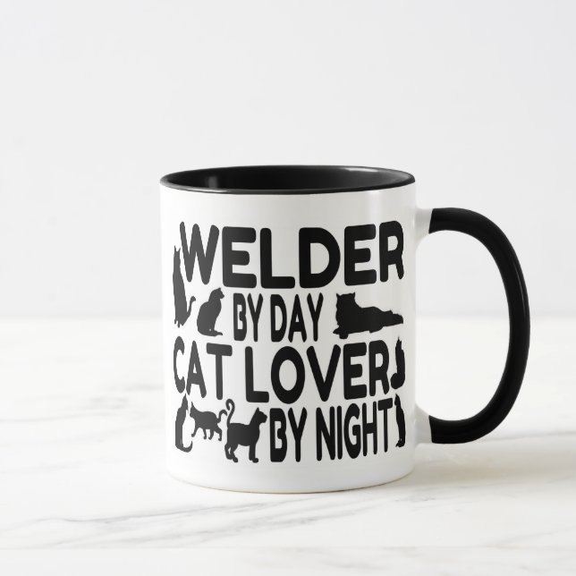 Cat Lover Welder Tasse (Rechts)