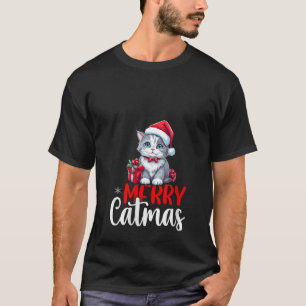 Cat Lover Xmas Weihnachtsmann Weihnachtskatzen Wei T-Shirt