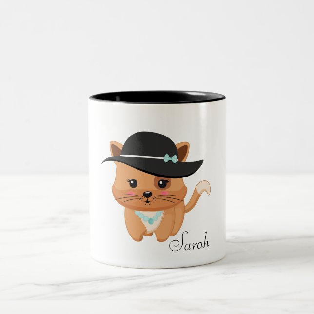 Cat Lover Zweifarbige Tasse (Mittel)