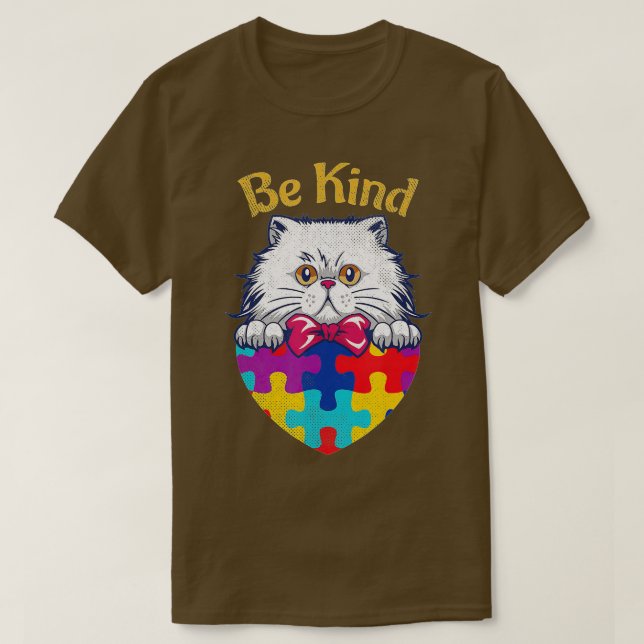Cat Lovers Autismus Bewusstsein Herz Puzzle Kind K T-Shirt (Design vorne)