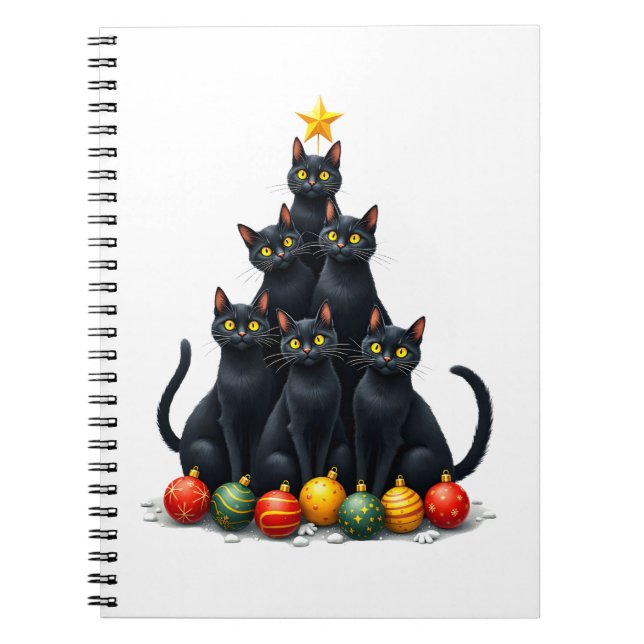 Cat Lovers Cute and Funny Holiday Tree Christmas M Notizblock (Vorderseite)