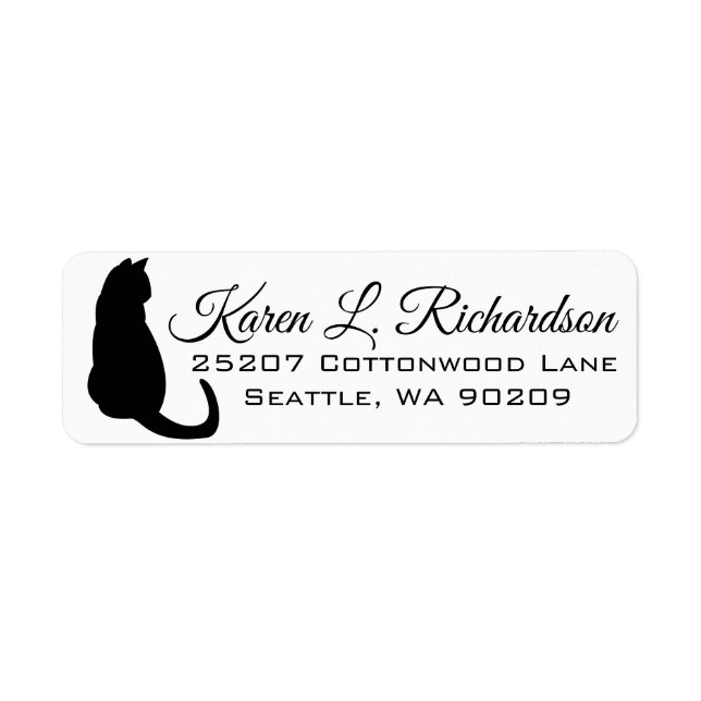 Cat Lover's dramatische Black Cat Silhouette-Adres (Vorne)