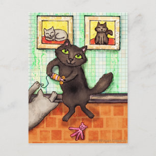 Cat Lover's Freundschaft / Danke Postcard Postkarte
