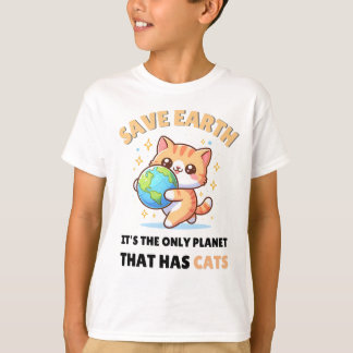 Cat Lovers Gerettet Earth T-Shirt