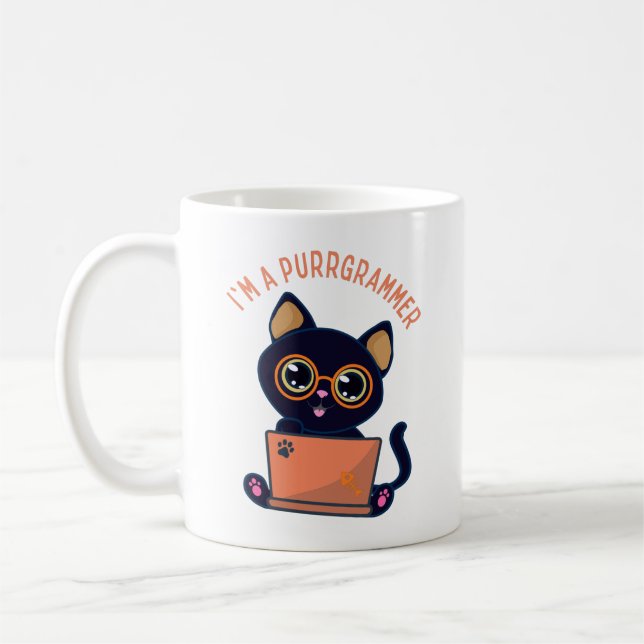 Cat Lovers Ich bin Programmierer Kaffeetasse (Links)