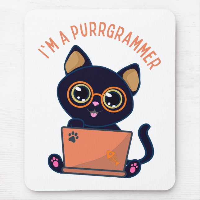 Cat Lovers Ich bin Programmierer Mousepad (Vorne)
