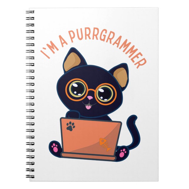 Cat Lovers Ich bin Programmierer Notizblock (Vorderseite)