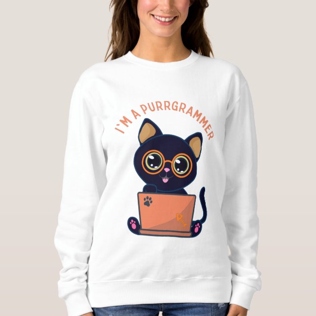 Cat Lovers Ich bin Programmierer Sweatshirt (Vorderseite)