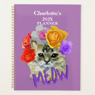 Cat Lovers Niedlich Meow Personalisiert Planer