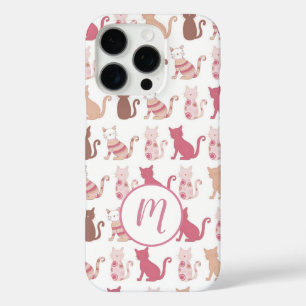 Cat Lovers Patternmonogramm iPhone 16 Pro Hülle