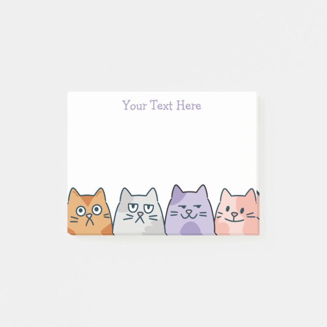 Cat Lovers Personalized Post-it Klebezettel (Vorderseite)