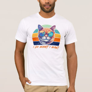 Cat Lovers Retro Vintag tue ich, was ich Funny gew T-Shirt