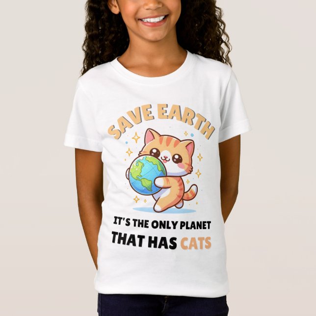 Cat Lovers Rett Earth DAY T-Shirt (Vorderseite)