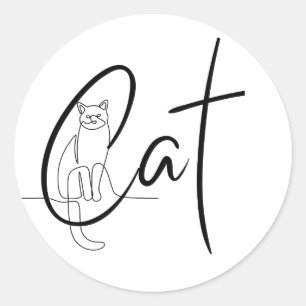 Cat Lovers Runder Aufkleber