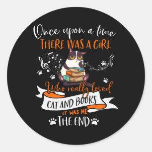 Cat Lovers Wer Cat & Books wirklich liebt Runder Aufkleber