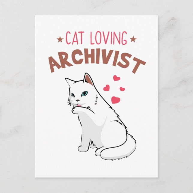 Cat Loving Archivist Postkarte (Vorderseite)