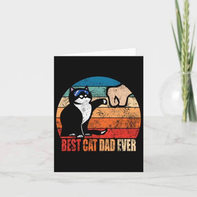 Cat Loving Daddy Vathers Day Gift Mens None Best C Karte (Vorderseite)